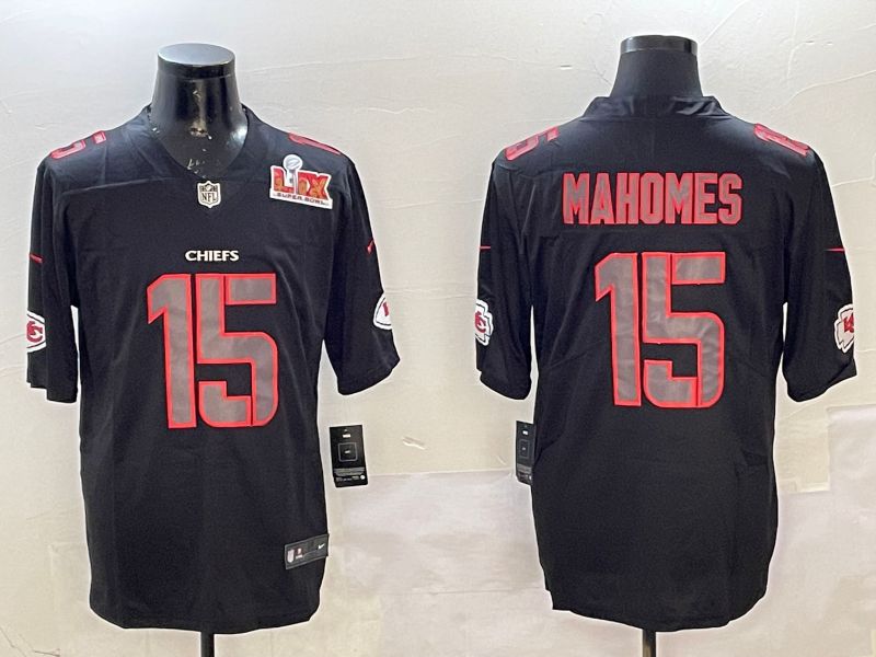 Men Kansas City Chiefs #15 Mahomes 2025 Nike Fashion Impact Black Limited NFL Jersey style 3